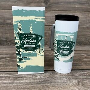 Polo Ralph Lauren Winter Scene Coffee Tumbler Travel Stainless Steel Mug New